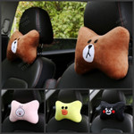 1PC Universal Cute Headrest Pillow Car Neck Rest Pillow Auto Safety Seat Rest Support Pillows Cotton Pillow car accessories
