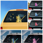 Cat Moving Tail Paws Car Stickers 3D Creative Cartoon Auto Rear Windshield Vehicle Window Wiper Decal Styling Decoration Sticker