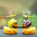 1pc Cute Helmet Little Yellow Duck with Glue Rubber Duck Car Accessories Room Car Baby Shark Toy Car Decoration Car Ornaments