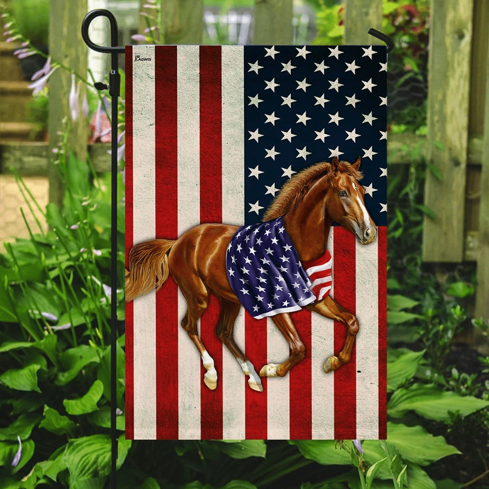 Horse American Flag Horse Patriot Horse Independence Day House Flag Garden Flag 