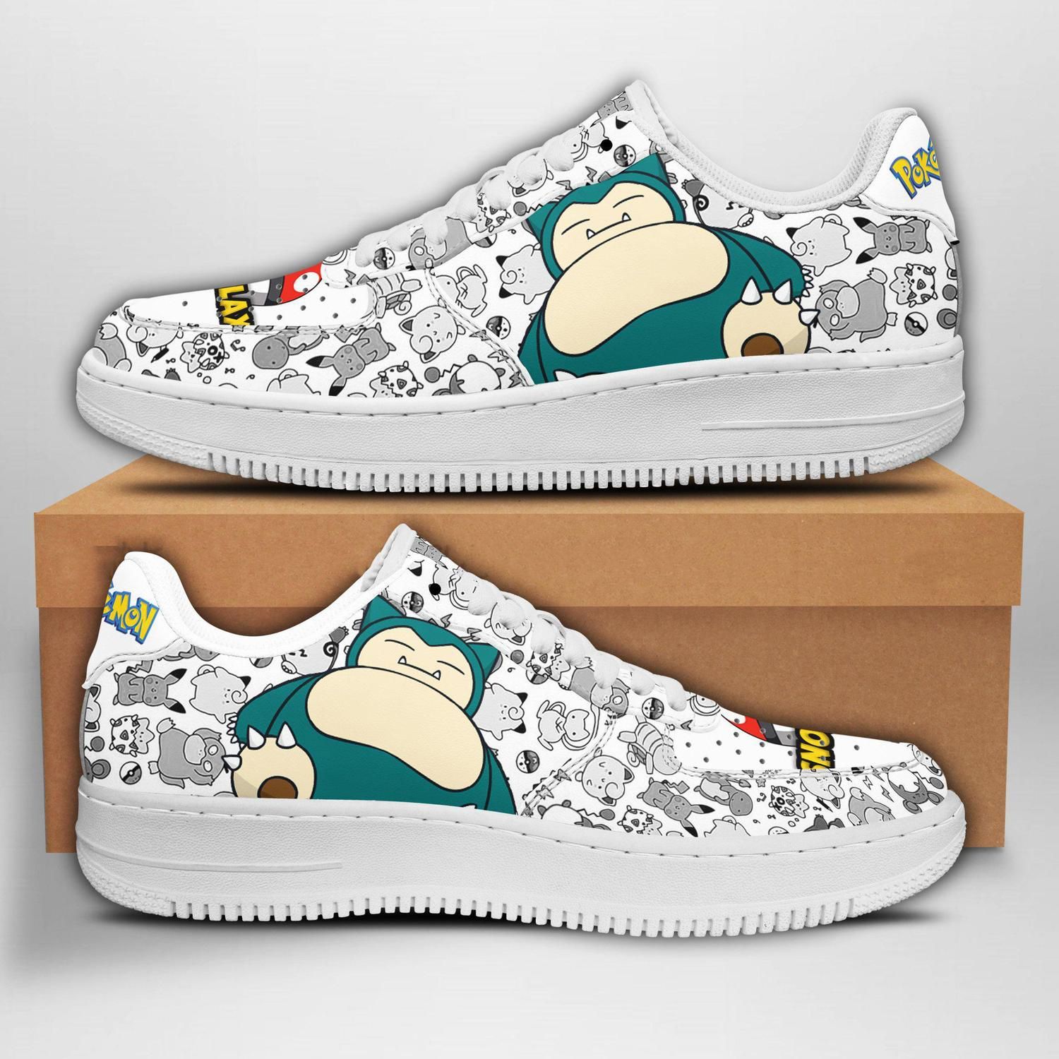 Snorlax Pokemon Air Force One Low Top Shoes Sneakers