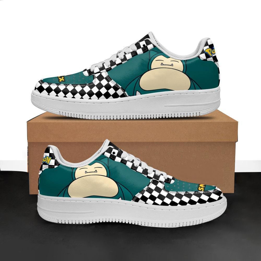 Snorlax Pokemon Caro Air Force 1 Low Top Shoes Sneakers