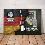 Gearhomies Personalized Military Canvas German Half Flag With Name & Rank/Insignia