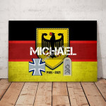 Gearhomies Personalized Military Canvas German Flag With Name & Ranks/Insignia