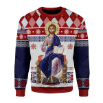 GearHomies Christmas Unisex Sweater Jesus Evlogon Greek Byzantine Orthodox Ugly Christmas 3D Apparel