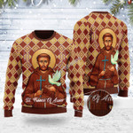 Merry Christmas Gearhomies Unisex Ugly Christmas Sweater Saint Francis Of Assisi 3D Apparel