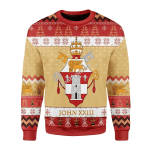 Merry Christmas Gearhomies Unisex Christmas Sweater Pope John XXIII Coat Of Arms 3D Apparel