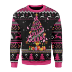 Merry Christmas Gearhomies Unisex Christmas Sweater Breast Cancer Awareness 3D Apparel