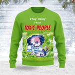 Merry Christmas Gearhomies Unisex Ugly Christmas Sweater Stay Away From Toxic PeoPle 3D Apparel