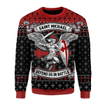 Merry Christmas Gearhomies Unisex Christmas Sweater Saint Michael 3D Apparel