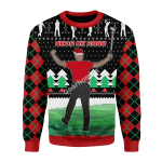 Merry Christmas Gearhomies Unisex Christmas Sweater Here Him Roar 3D Apparel