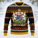 Merry Christmas Gearhomies Unisex Ugly Christmas Sweater Coat Of Arms Henry VI 3D Apparel