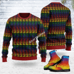 Merry Christmas Gearhomies Unisex Ugly Christmas Sweater LGBTQ+ Flag Stripes 3D Apparel