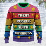 Merry Christmas Gearhomies Unisex Ugly Christmas Sweater Treat People With Kindness 3D Apparel