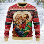 Merry Christmas GearHomies Unisex Ugly Christmas Sweater St. Apostles Peter and Paul 3D Apparel