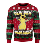 Merry Christmas Gearhomies Unisex Christmas Sweater Chicken Pew Pew Madafakas Funny Chicken Gangster 3D Apparel