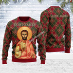 Merry Christmas Gearhomies Unisex Ugly Christmas Sweater Saint James The Less 3D Apparel