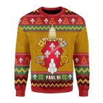Merry Christmas Gearhomies Unisex Christmas Sweater Pope Paul VI Coat Of Arms 3D Apparel