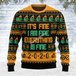 Merry Christmas Gearhomies Unisex Ugly Christmas Sweater It's Fine I Am Fine Everything Is Fine 2020 Dumpster Fire 3D Apparel