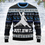Merry Christmas Gearhomies Unisex Ugly Christmas Sweater Just Jew It 3D Apparel