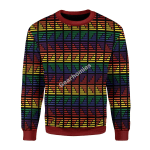 Merry Christmas Gearhomies Unisex Christmas Sweater LGBTQ+ Flag Stripes 3D Apparel