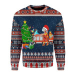 Merry Christmas Gearhomies Unisex Christmas Sweater Firefighter Presents 3D Apparel