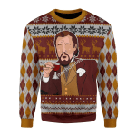 Merry Christmas Gearhomies Unisex Christmas Sweater Leo Laughing Meme Merry Christmas 3D Apparel