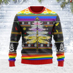 Merry Christmas Gearhomies Unisex Ugly Christmas Sweater LGBT Dragon Christmas Tree 3D Apparel