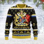 Merry Christmas Gearhomies Unisex Ugly Christmas Sweater Coat Of Arms Henry IV 3D Apparel