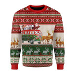 Merry Christmas Gearhomies Unisex Christmas Sweater Santa With Horror Characters 3D Apparel