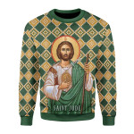 Merry Christmas Gearhomies Unisex Christmas Sweater Jude the Apostle 3D Apparel