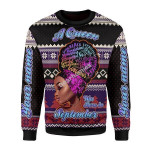 Gearhomies Personalized Name Sweatshirt A Queen Was Born In September 3D Apparel