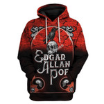 GearHomies Tracksuit Hoodie Pullover Sweatshirt Edgar Allan Poe Quoth The Raven Nevermore 3D Apparel