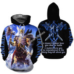 GearHomies Tracksuit Hoodie Pullover Sweatshirt Odin Viking Doesn't Matter How You Died In Battle, Blue 3D Apparel