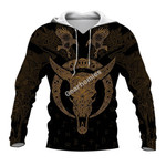 GearHomies Tracksuit Hoodie Pullover Sweatshirt Viking Symbol, Brown 3D Apparel