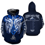 GearHomies Tracksuit Hoodie Pullover Sweatshirt Viking World Tour Odin's Horn Symbol, Blue 3D Apparel