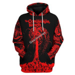 GearHomies Tops Pullover Sweatshirt Edgar Allan Poe The Conqueror Worm, Black And Red 3D Apparel