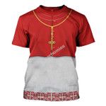 GearHomies T-shirt Cardinal Choir Dress, White And Red