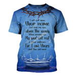 GearHomies T-shirt I Will Call Upon Your Name And Keep My Eyes Above The Ways, Blue
