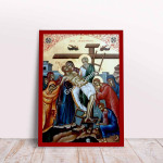 GearHomies Canvas Wall Art Jesus Christ Descent from the Cross Greek Byzantine Orthodox Christian