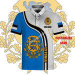 Gearhomies Personalized Unisex Polo Shirt Estonia Coat Of Arms 3D Apparel