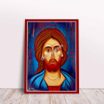 GearHomies Canvas Jesus Christ Aged Portrait Greek Byzantine Orthodox Christian