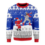 GearHomies Ugly Sweater Santa And Jesus Play Snowball