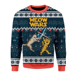Gearhomies Christmas Unisex Sweater Meow Wars Ugly Christmas 3D Apparel