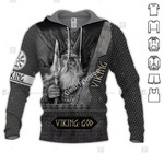GearHomies Tracksuit Hoodie Pullover Sweatshirt Viking God, Black 3D Apparel