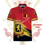 Gearhomies Personalized Unisex Polo Shirt Belgium Coat Of Arms 3D Apparel