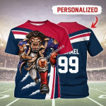 Gearhomies Personalized Unisex T-Shirt New England Patriots Football Team 3D Apparel