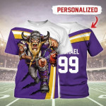 Gearhomies Personalized Unisex T-Shirt Minnesota Vikings Football Team 3D Apparel