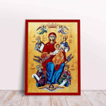 GearHomies Canvas Panagia Enthroned Queen of Universe "Pantanasa" with Jesus Greek Byzantine Orthodox Christian