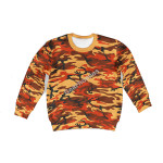 Flecktarn Red Brown German World War II Camourflage Patterns Kid Sweatshirt